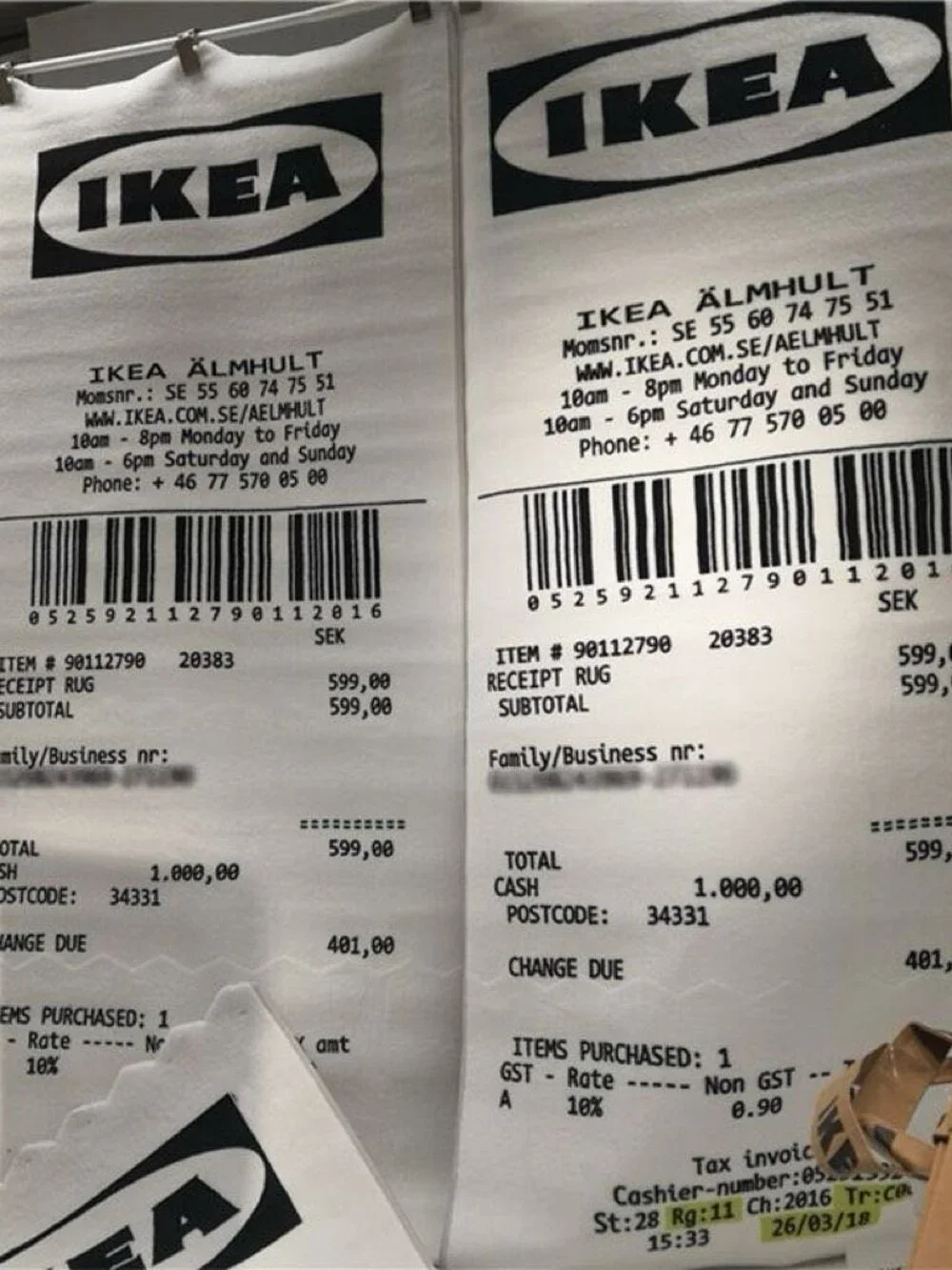 IKEA Reciept Rug White